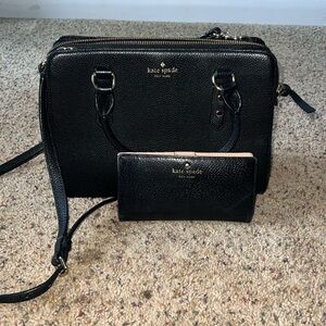 Black Kate Spade purse and matching wallet